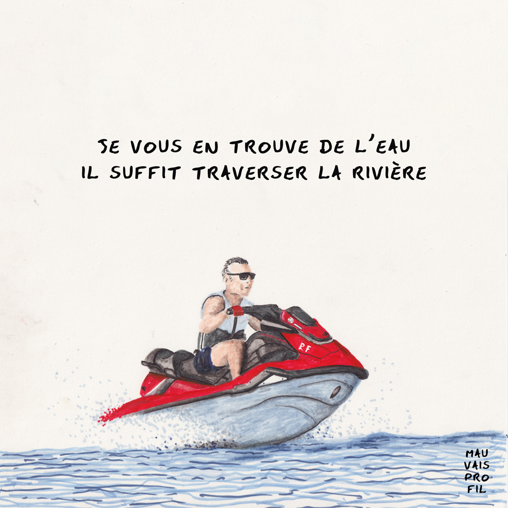 Macron fait du jet ski